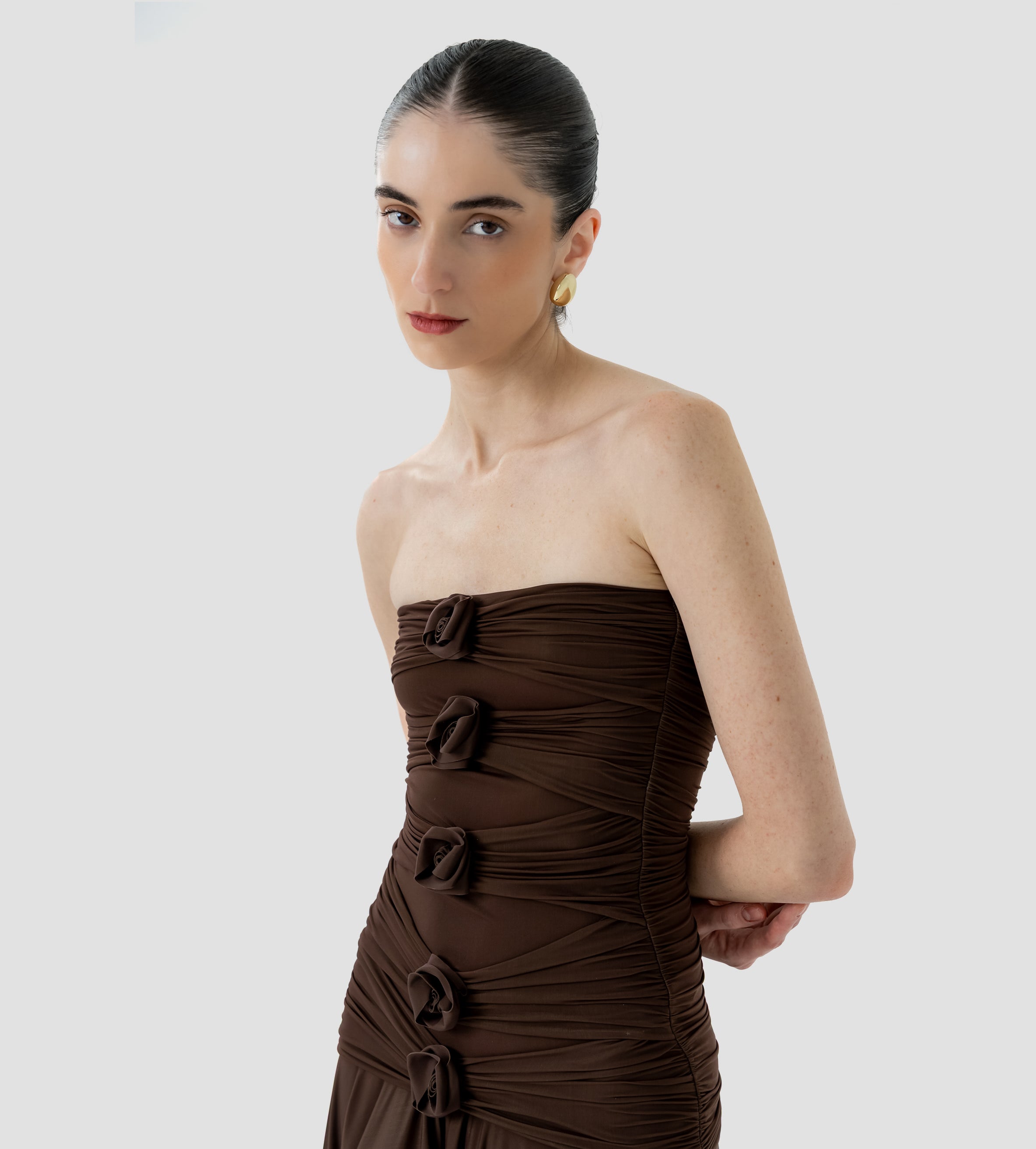 maygel coronel dress Beige Villadiego Midi on design ANDI Wood / XXS/XS