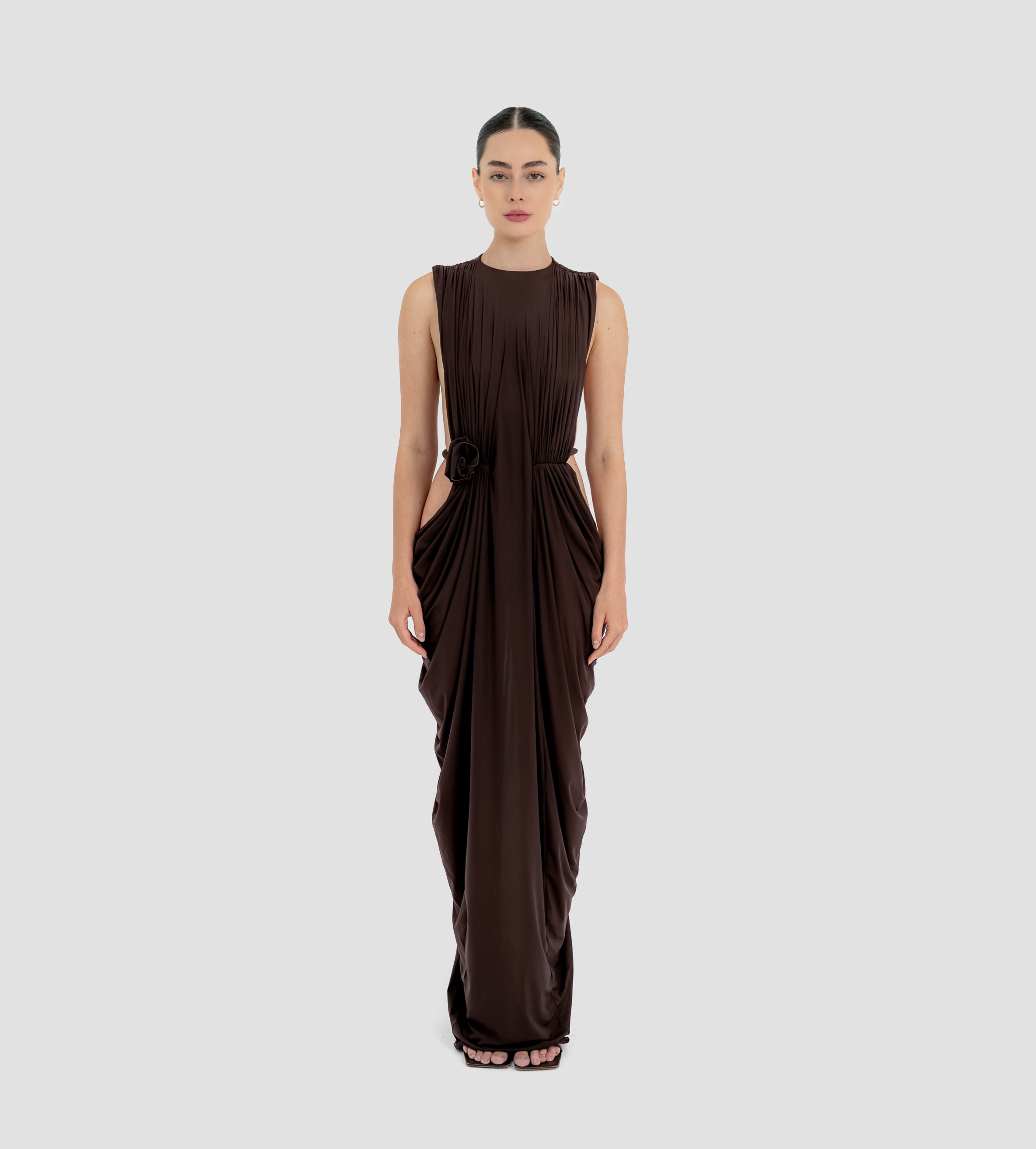 Maygel Coronel Baluarte Dress in Brown - size XL/XXL Maygel Coronel Baluarte Dress in Brown - size XL/XXL